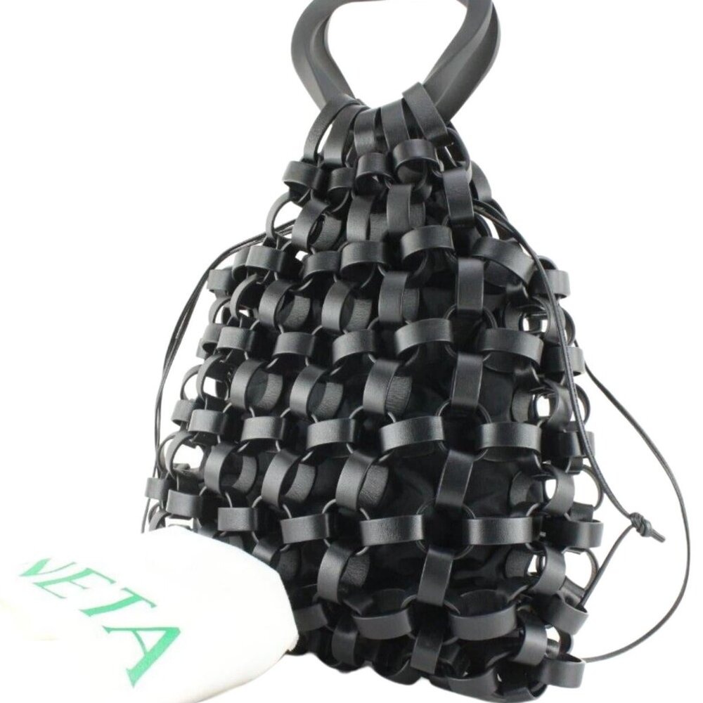 Bottega Veneta Sold Out Runway Woven Black Leather Grasp Bag 1BV0130